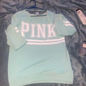 Teal PINK sweater mini dress